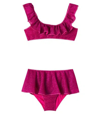 Oseree Oséree Kids Lumière Ruffled Bikini In Pink
