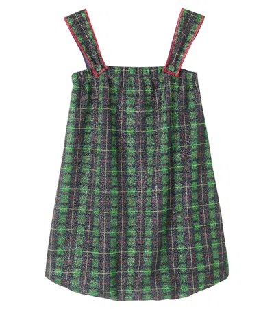 Oseree Oséree Kids Lumière Tartan Dress In Green