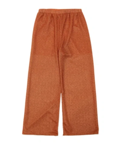 Oseree Oséree Kids Sparkly Wide-leg Pants In Brown