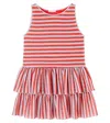 Oseree Oséree Kids Striped Lamé Dress In Red