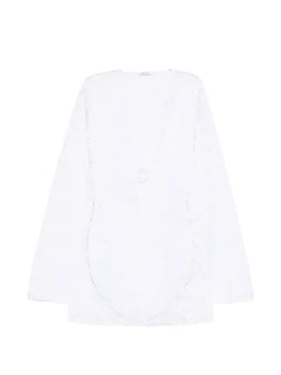 Oseree Lace Beach Dress In White