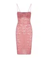 Oseree Floral Lace Midi Dress In Pink