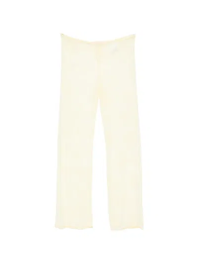 Oseree Lace Drawstring Beach Trousers In Neutral