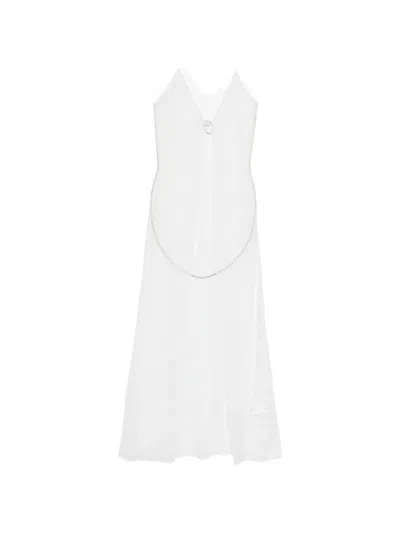 Oseree Lace Gem-embellished Kaftan In White