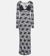 Oseree Lace Maxi Dress In Black