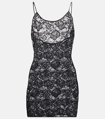 Oseree Lace Minidress In Black