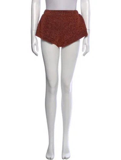 Pre-owned Oseree Lace Pattern Mini Shorts In Orange