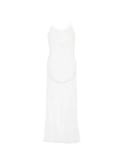Oseree Lace Ring-detail Maxi Dress In White