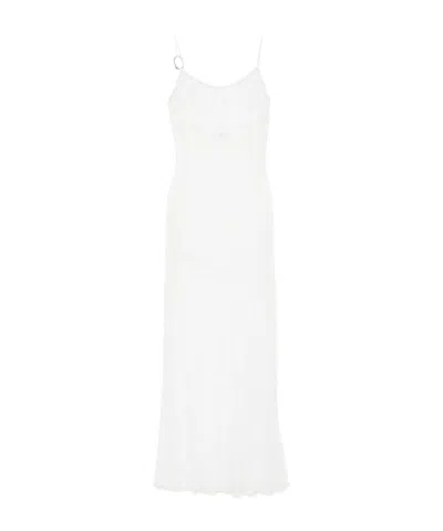Oseree Lace Ring-detail Maxi Dress In White