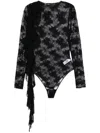 Oseree Volant Bodysuit In Black