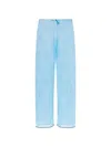 Oseree Lace-patterned Drawstring Trousers In Blue