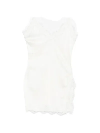 Oseree Lace-trim Bridal Dress In White