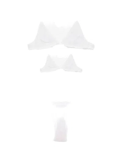 Oseree Lace-trim Lingerie Set (set Of Two) In White