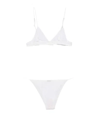 Oseree Lace-trim Lingerie Set (set Of Two) In White