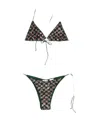 Oseree Lace-up Bikini Set In Multi