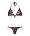 Oseree Lace-up Bikini Set In Multi