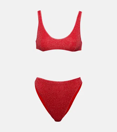 Oseree Lamé Bikini In Red
