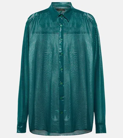 Oseree Oséree Lamé Shirt In Green
