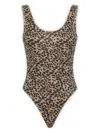 Oseree Oséree Animalier Lumier Sporty Maillot One-piece Swimsuit In Brown