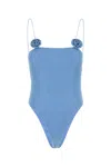 Oseree Spaghetti Strap One-piece Swimsuit In Blue