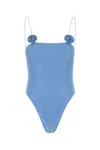 Oseree Spaghetti Strap One-piece Swimsuit In Blue