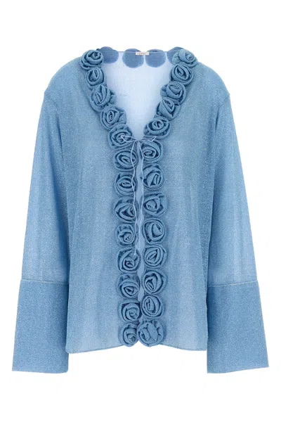 Oseree Light-blue Nylon Blouse