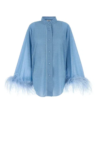 Oseree Light-blue Nylon Oversize Shirt