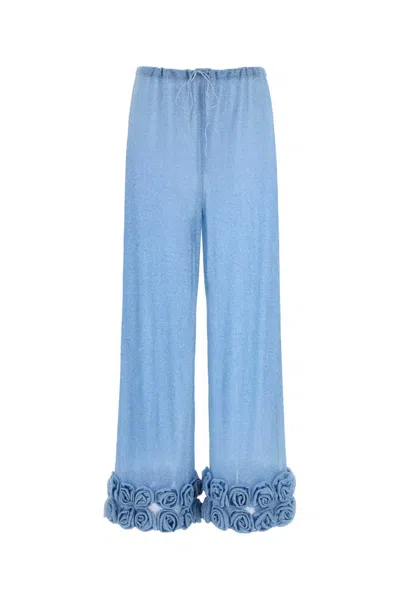 Oseree Light-blue Nylon Wide-leg Pant