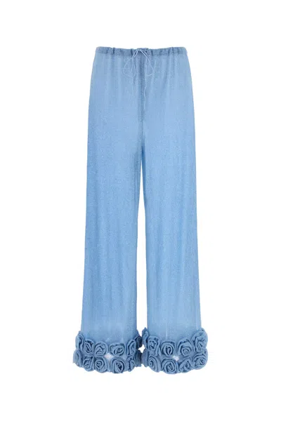 Oseree Light-blue Nylon Wide-leg Pant