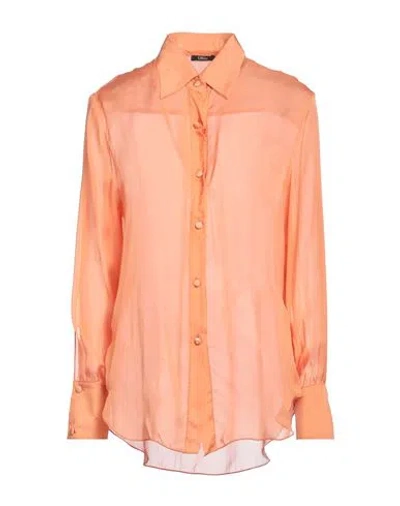 Oseree Oséree Lingerie Woman Shirt Apricot Size M/l Silk, Lurex In Orange