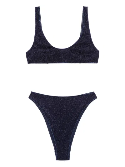 OSEREE LUMIERE LUREX SPORTY BRA `90 BOTTOM,LMF202 096 NIGHT BLUE