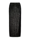 Oseree High-waisted Sequin-embellished Midi Skirt In Black