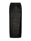 Oseree High-waisted Sequin-embellished Midi Skirt In Black
