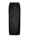 Oseree High-waisted Sequin-embellished Midi Skirt In Black