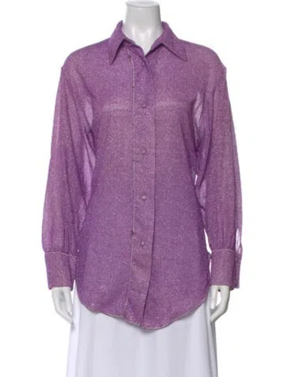 Pre-owned Oseree Long Sleeve Button-up Top