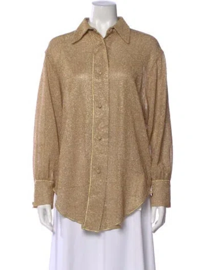 Pre-owned Oseree Long Sleeve Button-up Top