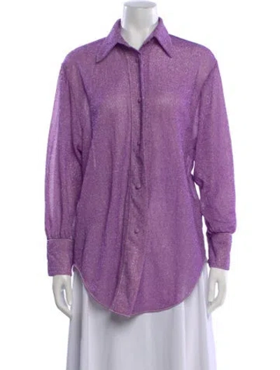 Pre-owned Oseree Long Sleeve Button-up Top