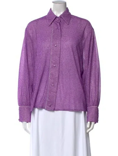 Pre-owned Oseree Long Sleeve Button-up Top
