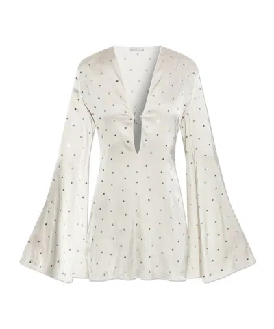 Oseree Long Sleeve Dress In White