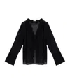 Oseree Oséree Floral Embellished Trim Semi In Black