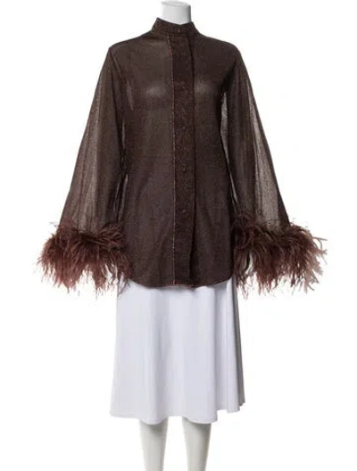 Pre-owned Oseree Long Sleeve Top In Brown