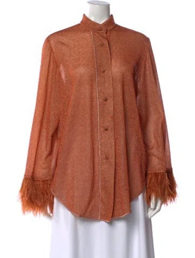 Pre-owned Oseree Long Sleeve Top In Orange