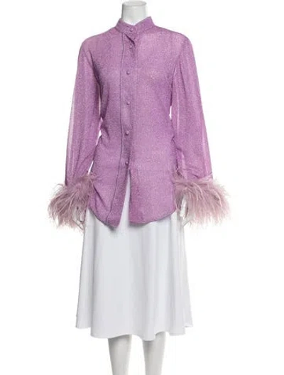 Pre-owned Oseree Long Sleeve Top In Purple