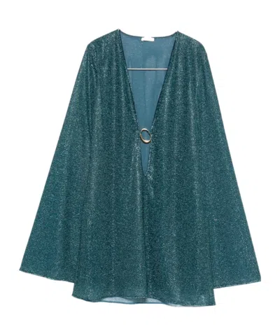 Oseree Long-sleeved Dress In Blue