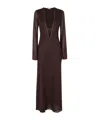 Oseree Lumiere O Long Caftan In Brown