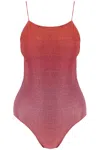 Oseree Oséree Lumière Maillot' Pink Swimsuit With Open Back In Lurex In Burgundy