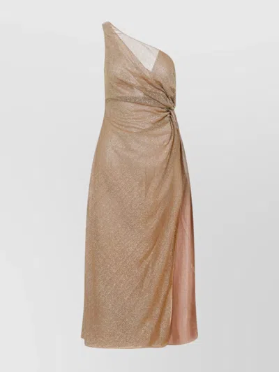 Oseree Women's One-shoulder Dress In Lurex Knit In Grey