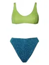Oseree Lumiere '90s Sporty Bikini In Green