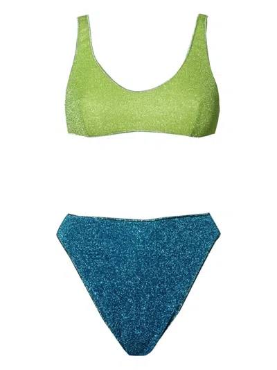 Oseree Lumiere '90s Sporty Bikini In Green