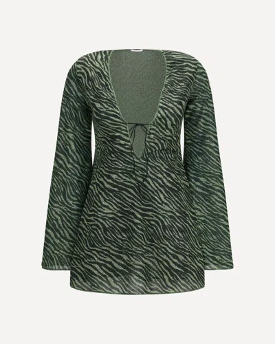 Oseree Bicolor Polyamide Casual Dress In Green